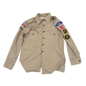 VTG! Boy Scouts‎ of America Patches Uniform Shirt Winnebago Council BSA Iowa M